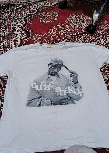 Beyaz Bohem Baskılı Erkek Tişört - Görsel 2