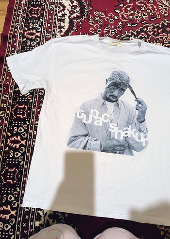 Beyaz Bohem Baskılı Erkek Tişört - Görsel 3