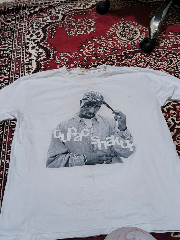 Beyaz Bohem Baskılı Erkek Tişört - Görsel 2