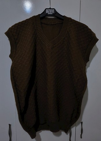 Kahverengi Örgü Kadın Süveter - Görsel 2