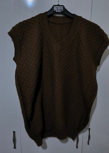 Kahverengi Örgü Kadın Süveter - Görsel 3