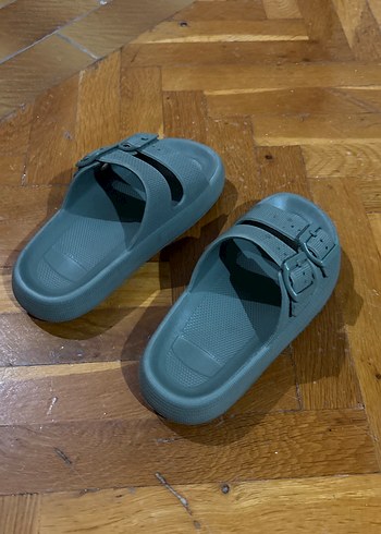 Gri Erkek Terlikler, Tokalı, Kauçuk - Görsel 2