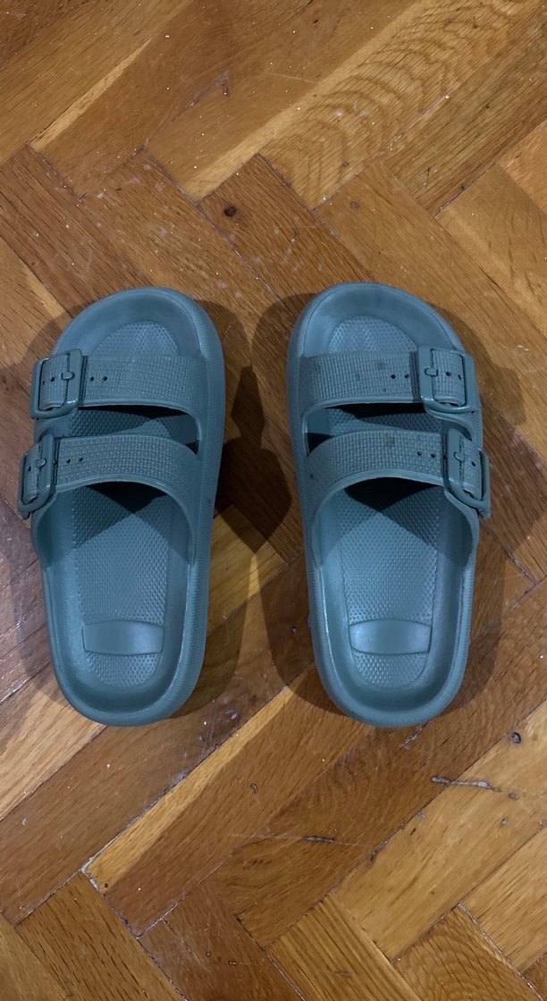 Gri Erkek Terlikler, Tokalı, Kauçuk - Görsel 3