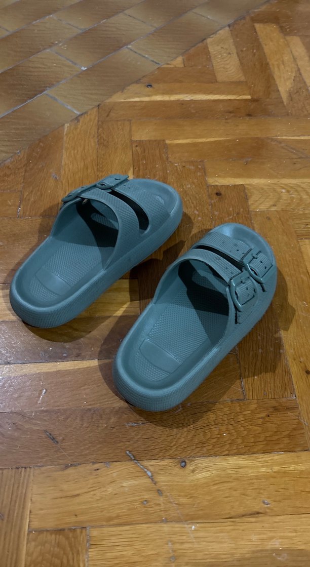 Gri Erkek Terlikler, Tokalı, Kauçuk - Görsel 2