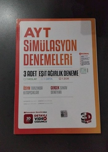 3D AYT Simülasyon Denemeleri Kitabı