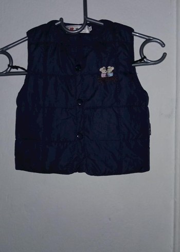 Düğmeli Çocuk Lacivert Yelek - Görsel 4