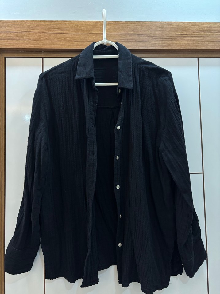 Siyah Müslin Gömlek - Görsel 2