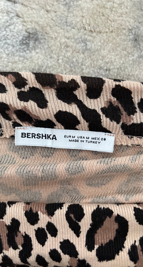 Kahverengi Leopar Desenli Uzun Kollu Bluz - Görsel 2