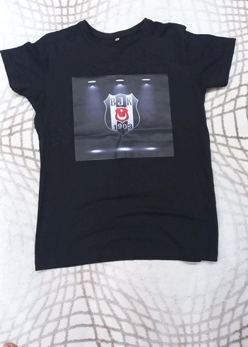 Siyah BJK Baskılı Erkek Tişört