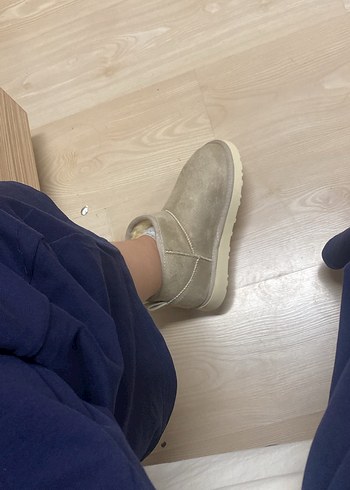 Bej Süet Stiletto Topuklu Kadın Bot
