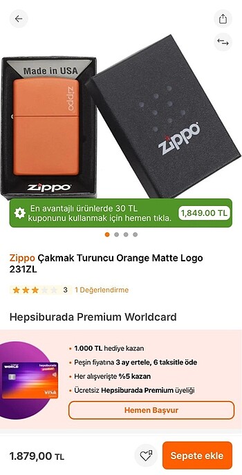 Beden Renk Zippo çakmak