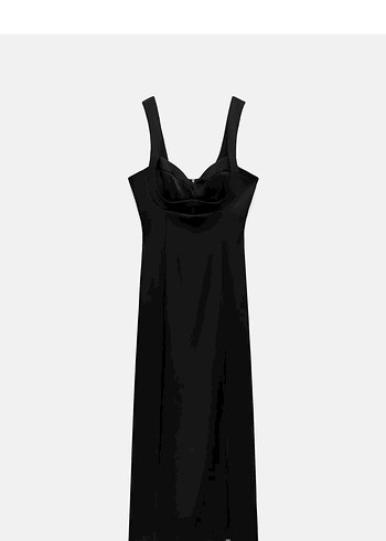 Siyah Uzun Kadın Elbise - Görsel 3