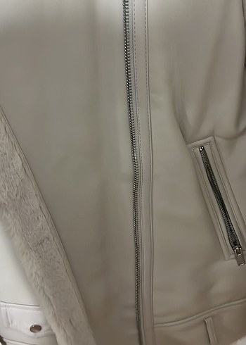 Bej Süet Tüylü Midi Kadın Ceket - Görsel 5