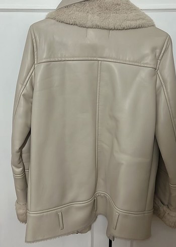 Bej Süet Tüylü Midi Kadın Ceket - Görsel 4