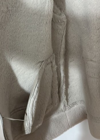 Bej Süet Tüylü Midi Kadın Ceket - Görsel 3