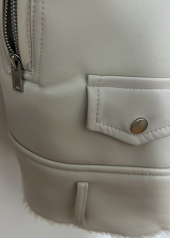 Bej Süet Tüylü Midi Kadın Ceket - Görsel 7