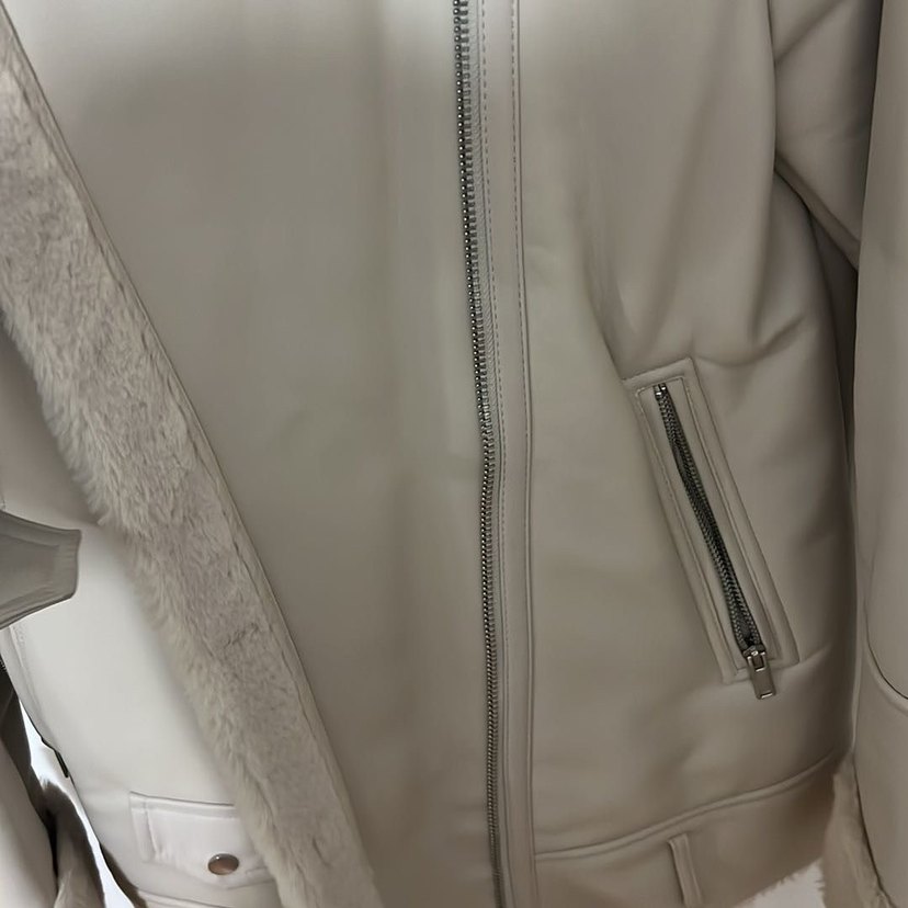 Bej Süet Tüylü Midi Kadın Ceket - Görsel 5