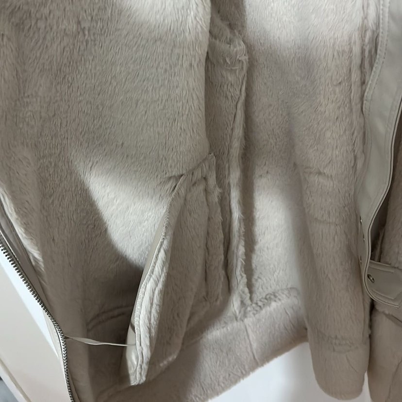 Bej Süet Tüylü Midi Kadın Ceket - Görsel 3