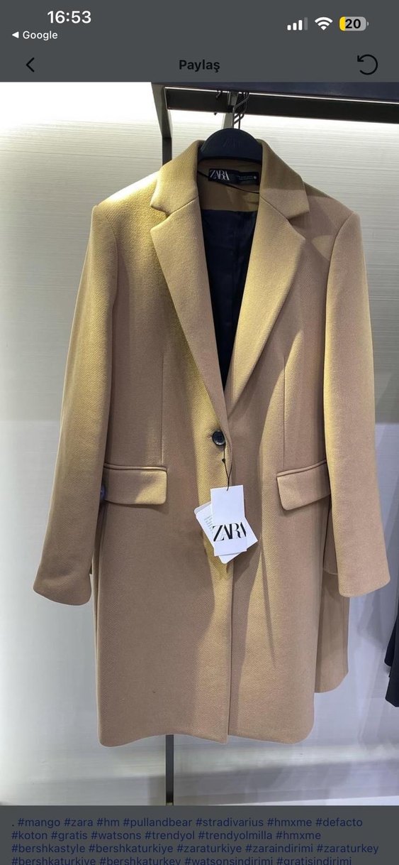 Zara Bej Klasik Kaban - Görsel 2