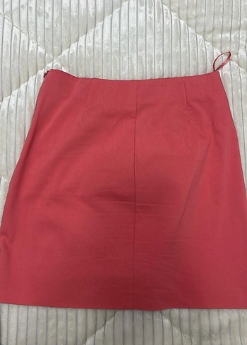 Kırmızı Mini Etek, Fırfırlı, Dar Kesim - Görsel 2