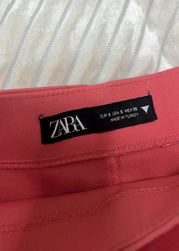 Kırmızı Mini Etek, Fırfırlı, Dar Kesim - Görsel 3