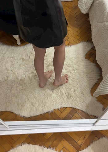 Düğmeli Siyah Deri Midi Mini Etek - Görsel 8