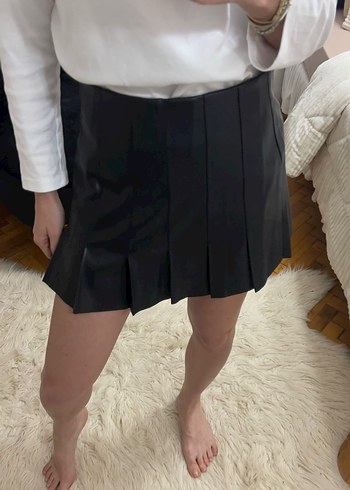 Siyah Pliseli Midi Kadın Etek - Görsel 5