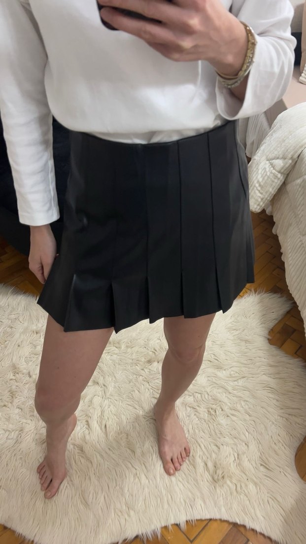 Siyah Pliseli Midi Kadın Etek - Görsel 5