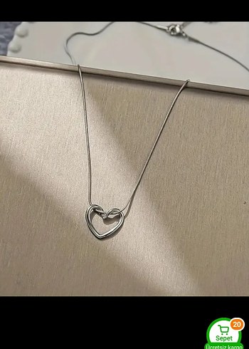 Accessorize Minimalist gümüş Renk Kalp Kolye