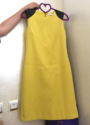 Diğer Yağ yeşili deri detaylı elbise