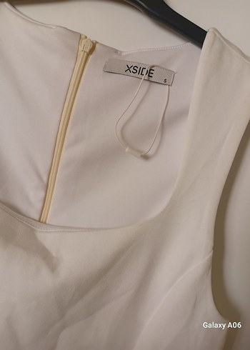 Beyaz Midi Elbise - Görsel 3