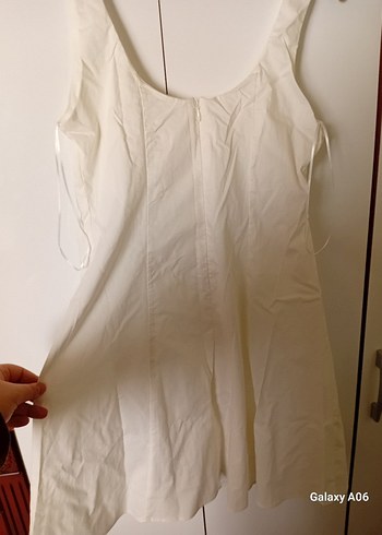 Beyaz Midi Elbise - Görsel 2