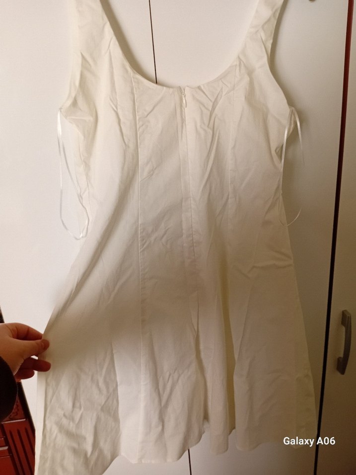 Beyaz Midi Elbise - Görsel 2