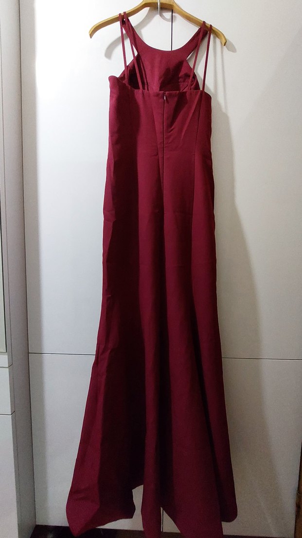 Bordo Uzun Abiye Elbise - Görsel 2