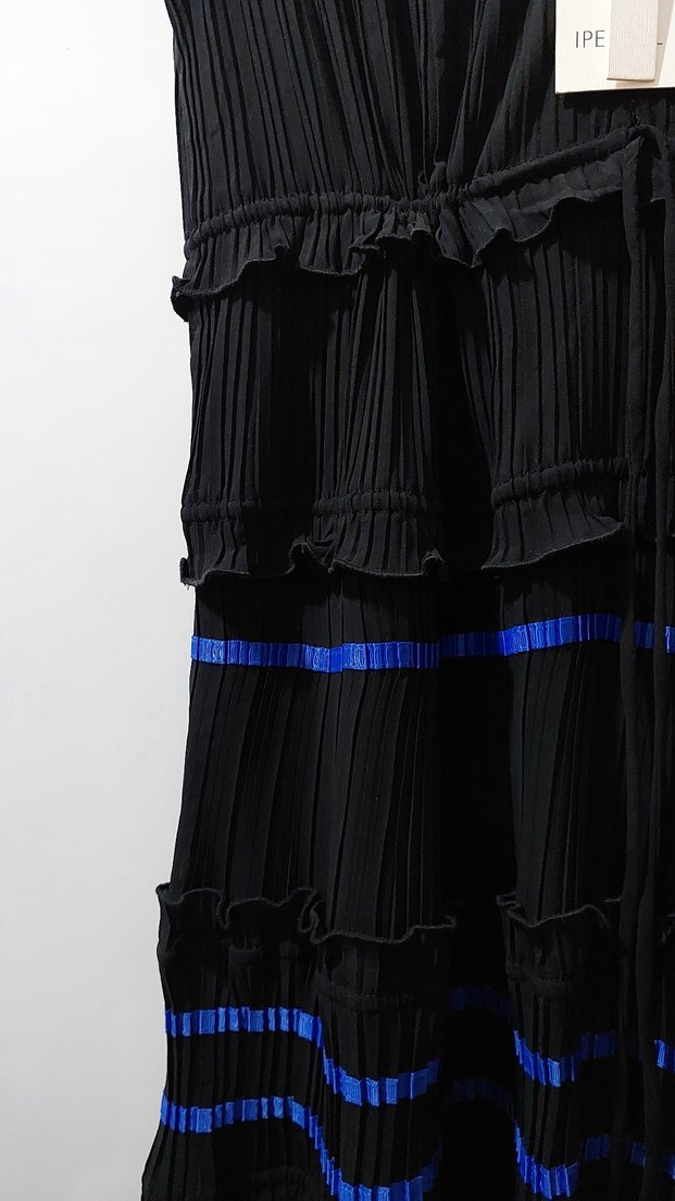 Siyah Mavi Uzun Elbise - Görsel 4