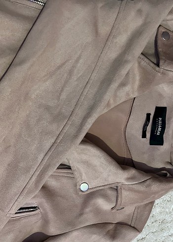 Pull And Bear Süet Kadın  Ceket Fermuarlı - Görsel 3