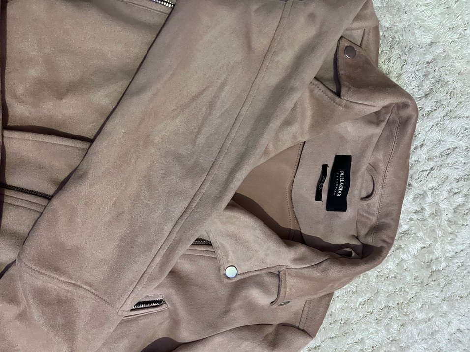 Pull And Bear Süet Kadın  Ceket Fermuarlı - Görsel 3