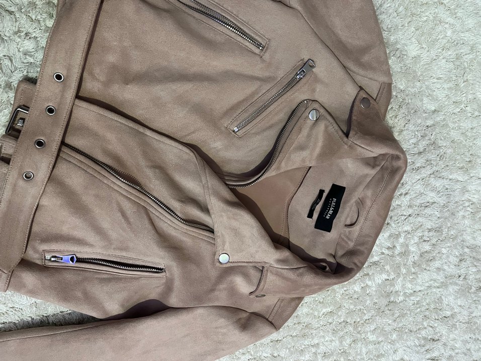 Pull And Bear Süet Kadın  Ceket Fermuarlı - Görsel 2