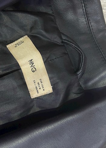 Mango Siyah Deri Biker Ceket Kadın - Görsel 4