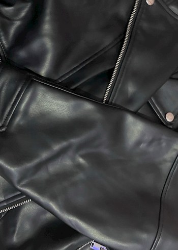 Mango Siyah Deri Biker Ceket Kadın - Görsel 2