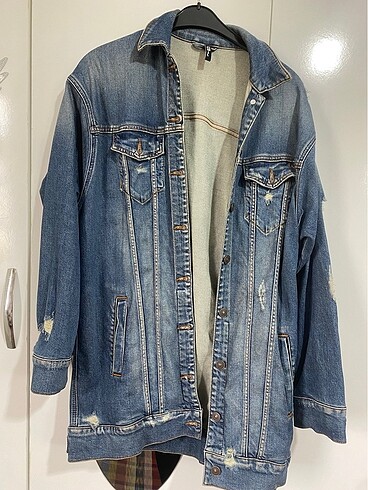 m Beden mavi Renk Oversize kot ceket ltb