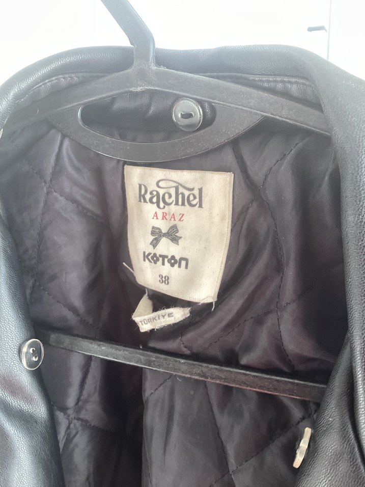 Kadın Siyah Deri Biker Ceket - Görsel 4