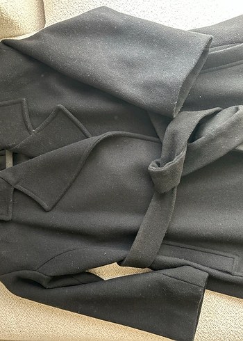 Siyah Kaşe Uzun Kaban - Görsel 3