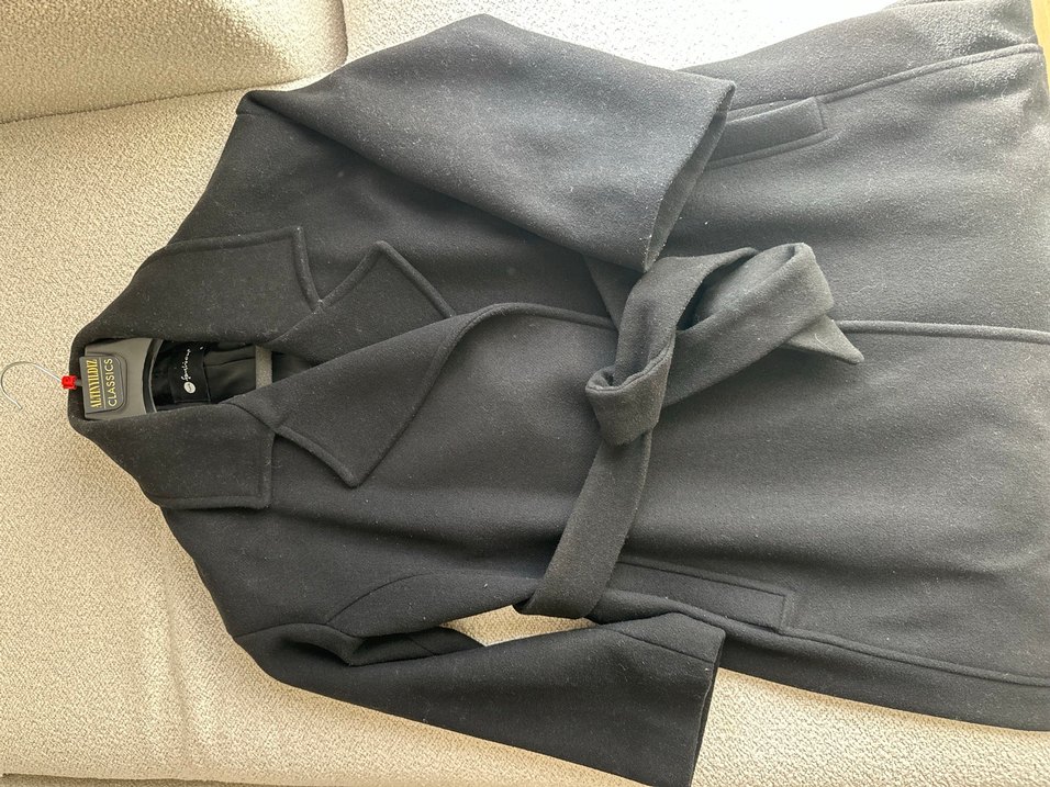 Siyah Kaşe Uzun Kaban - Görsel 3