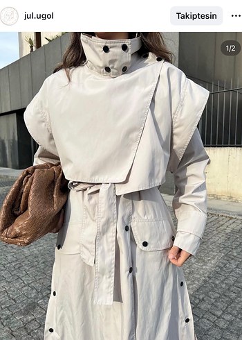 Julugol Marka Yaka Detaylı Trençkot - Görsel 7