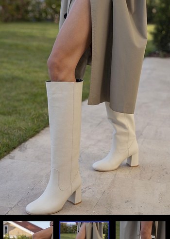 Ecenin Butiği Ekru Deri Çizme - Görsel 7