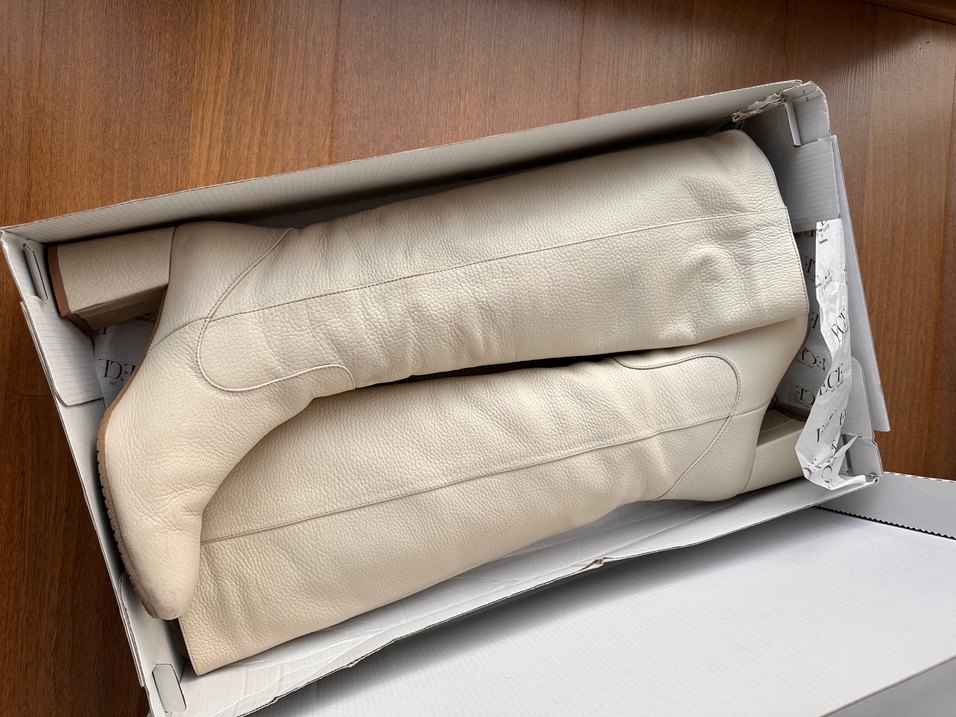 Ecenin Butiği Ekru Deri Çizme - Görsel 5