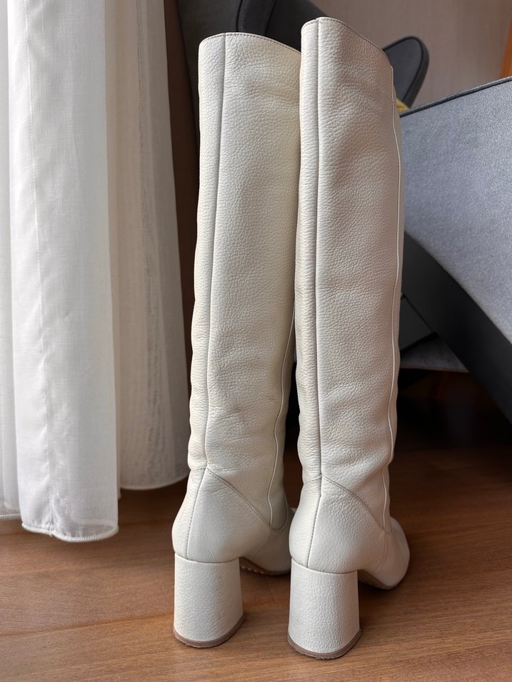 Ecenin Butiği Ekru Deri Çizme - Görsel 4