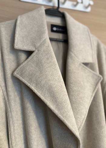 Ekru Uzun Kaşe Kaban - Görsel 3