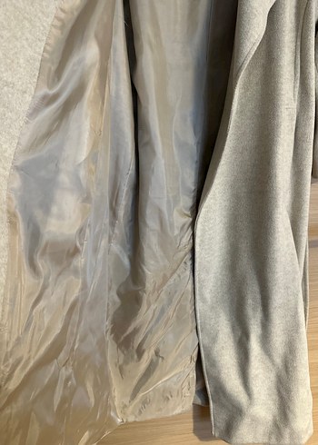 Ekru Uzun Kaşe Kaban - Görsel 5